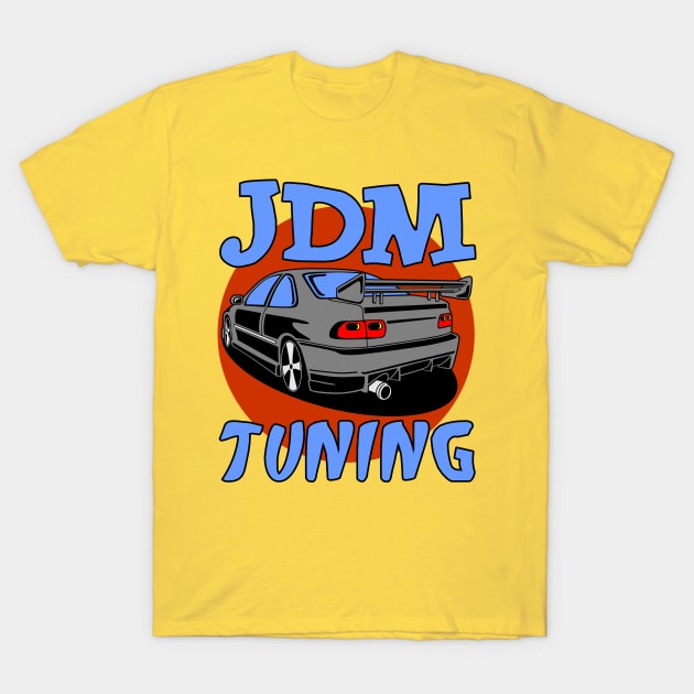 JDM Tuning Car Japan Gift T-Shirt Red Sun T-Shirt by KAOZ